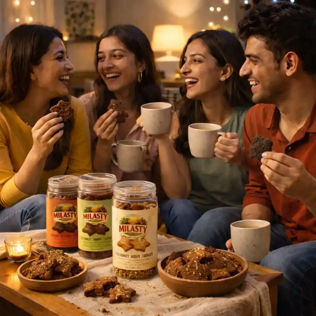 Evening coffee paired with millet cookies