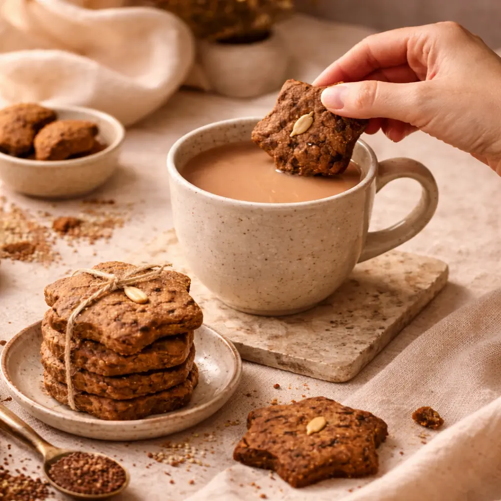 Millet cookies served with morning tea